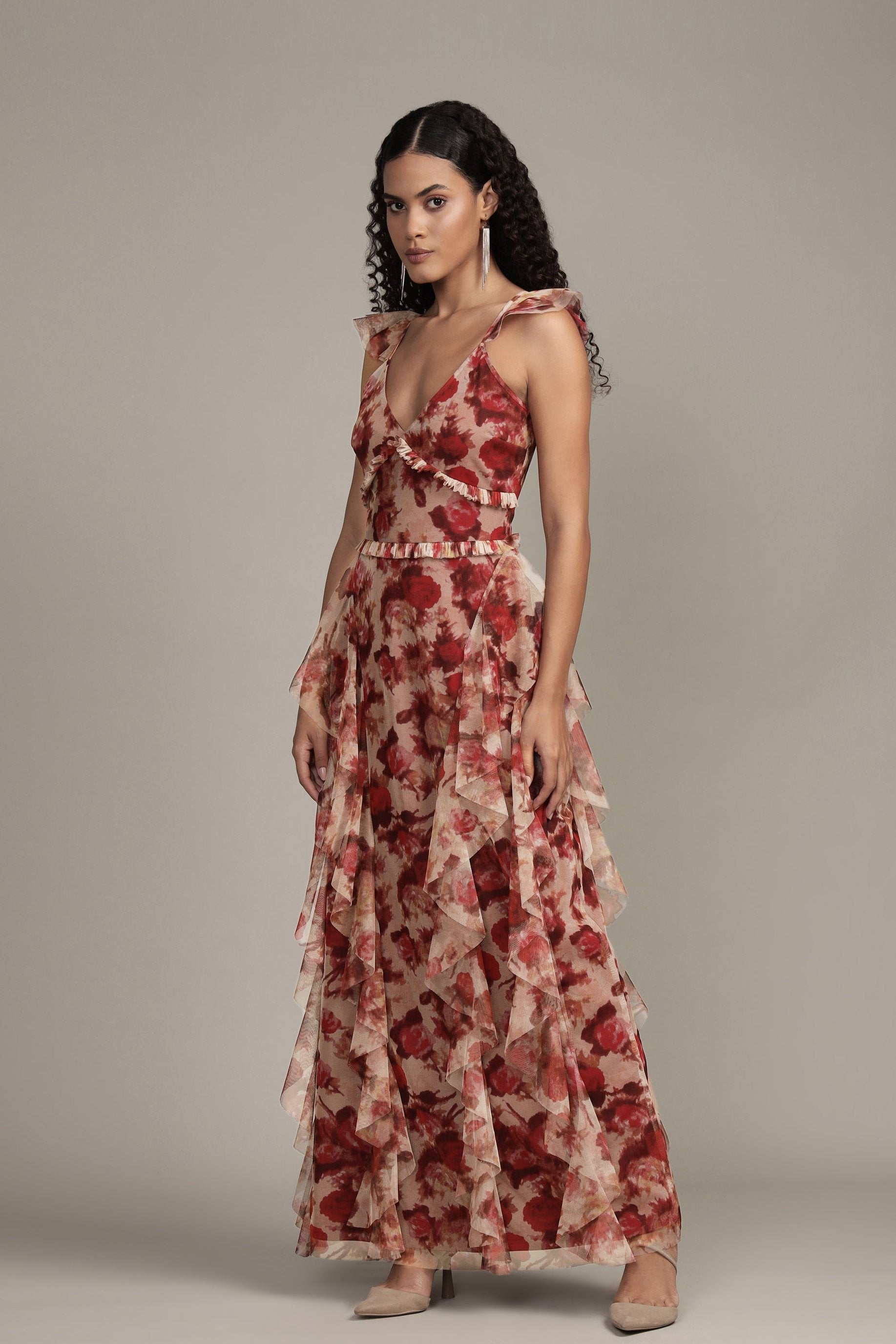 Malin Maxi Dress in Rose Floral Print - Elegant Long Flowy Summer Dress for Women | Perfect for Beach Vacations, Weddings & Date Nights