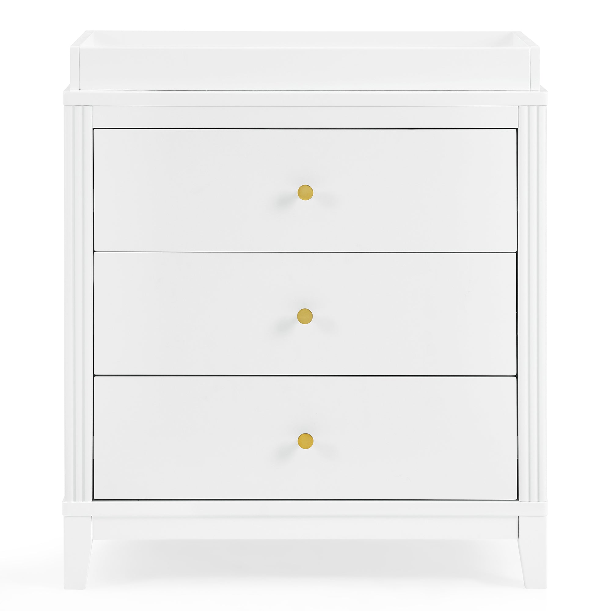 Eloise 3 Drawer Dresser with Changing Top & Interlocking Drawers - Nursery Storage Solution for Baby Clothes, Diapers & Essentials | Modern Baby Changing Table & Dresser Combo for Nursery Organization