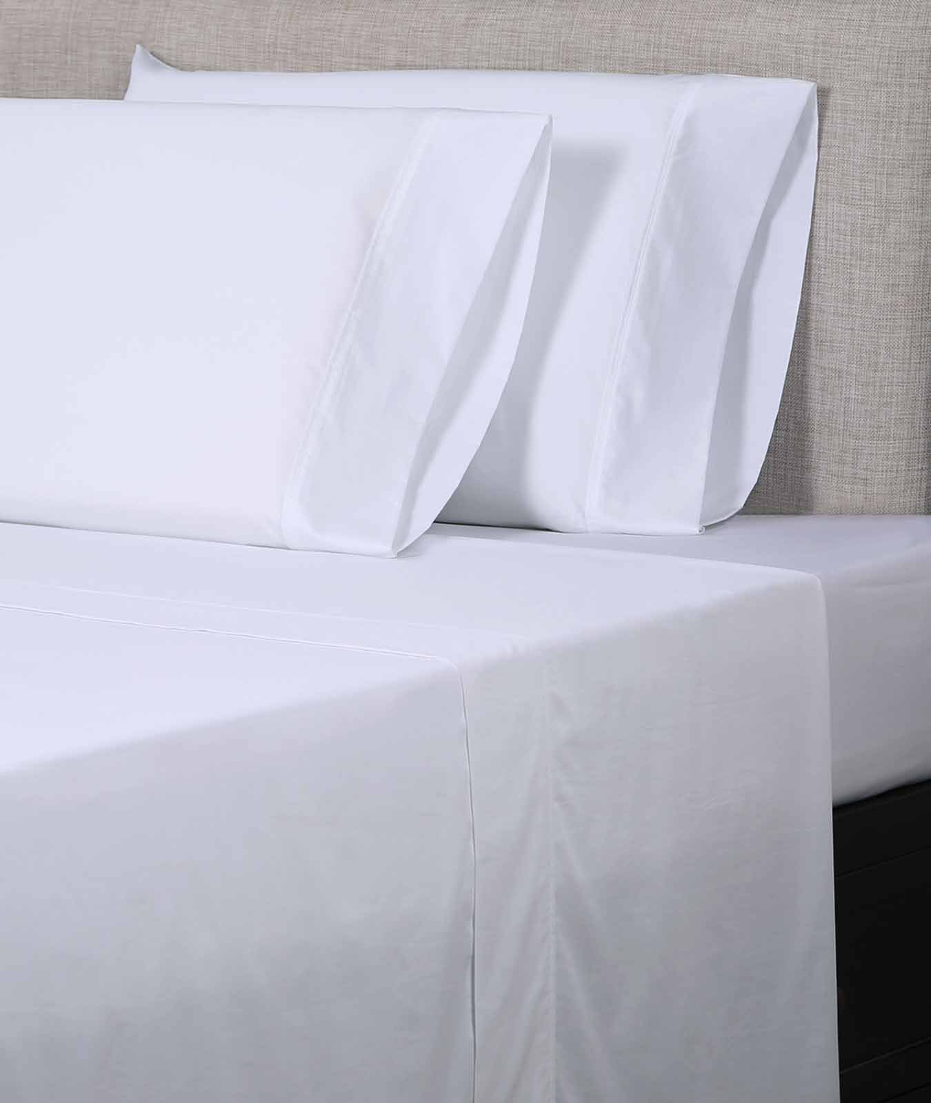 Affluence 300 Thread Count Cotton Polyester Blend Queen Size Sheet Set - Soft Breathable Bed Sheets for Comfortable Sleep - Perfect for Master Bedroom, Guest Room & Dorm (White)