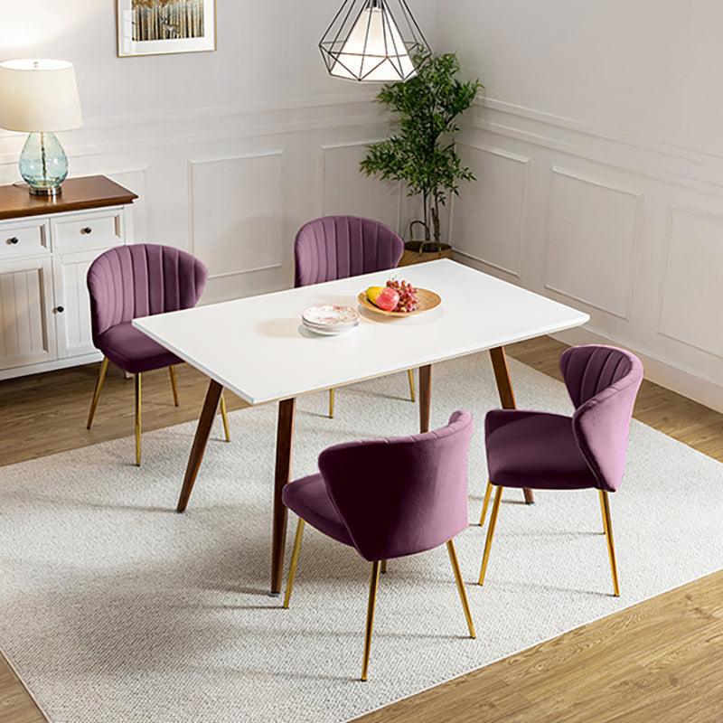 Modern Dining Chairs Set of 4 - Mid Century Metal Leg Side Chairs for Kitchen, Dining Room & Office - Aruna Contemporary Upholstered Seating