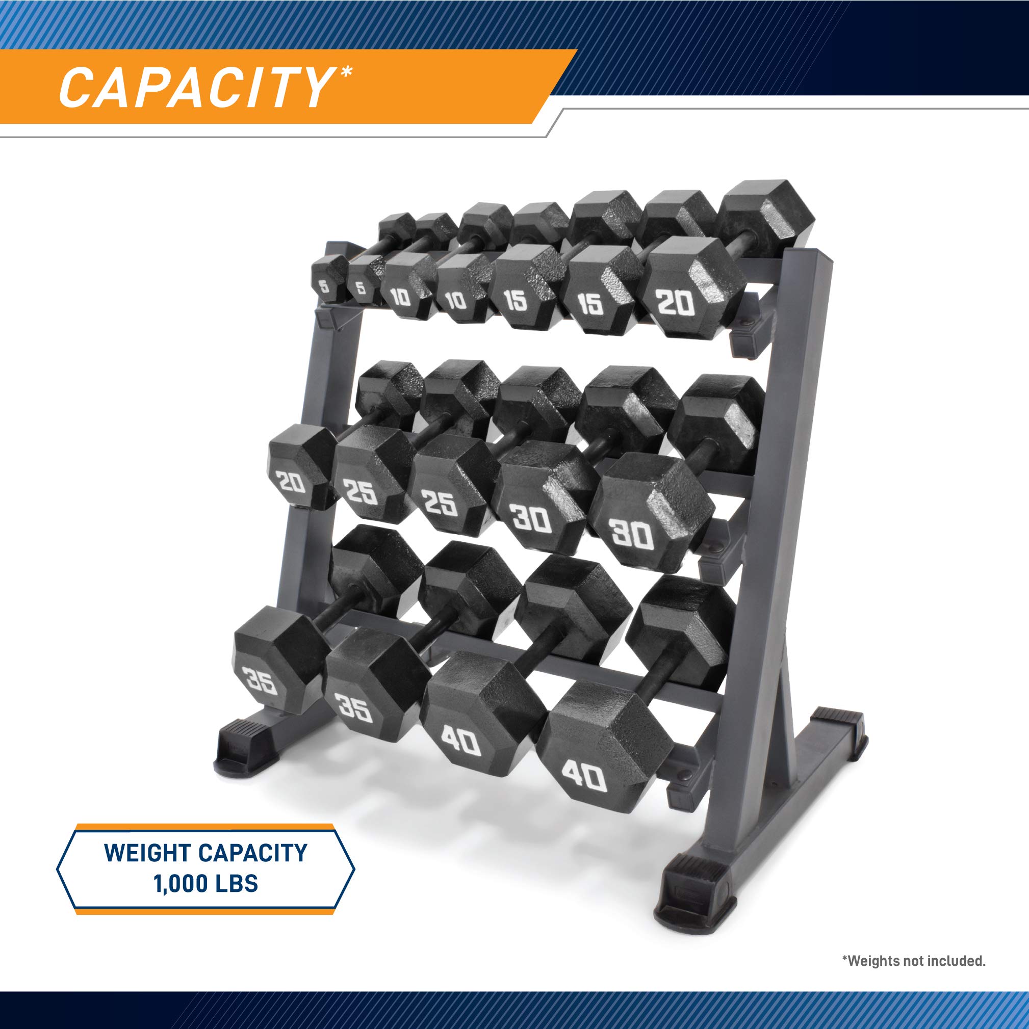 Marcy Heavy Duty Weight Storage Rack - Organizer for Dumbbells, Kettlebells & Weight Plates - Perfect for Home Gym, Garage Workout & Fitness Equipment Organization