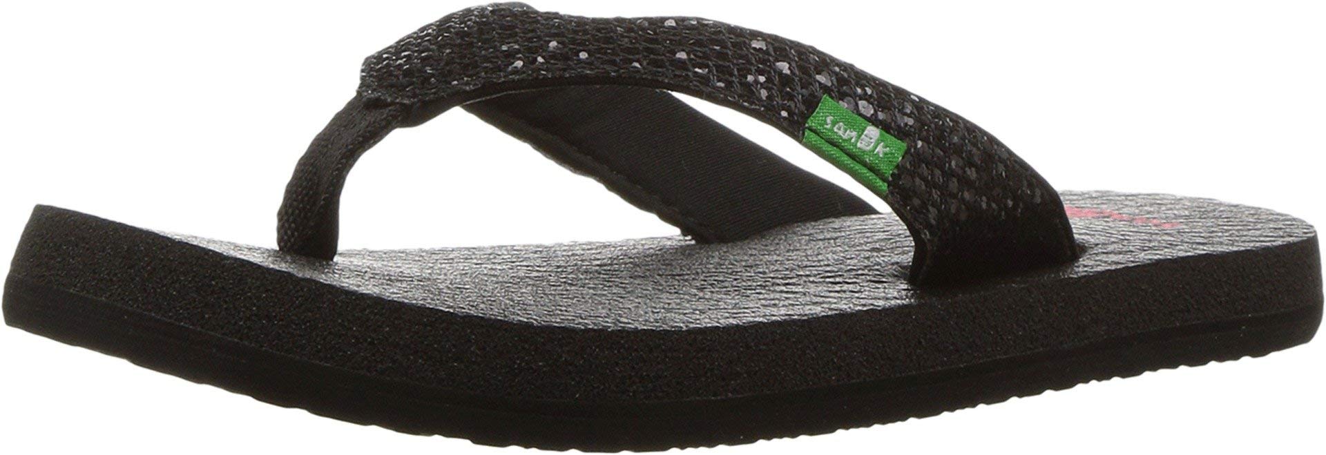 Sanuk Unisex-Child Yoga Glitter Sandals for Toddlers & Little Kids - Comfortable & Stylish Shoes for Beach, Pool & Summer Play