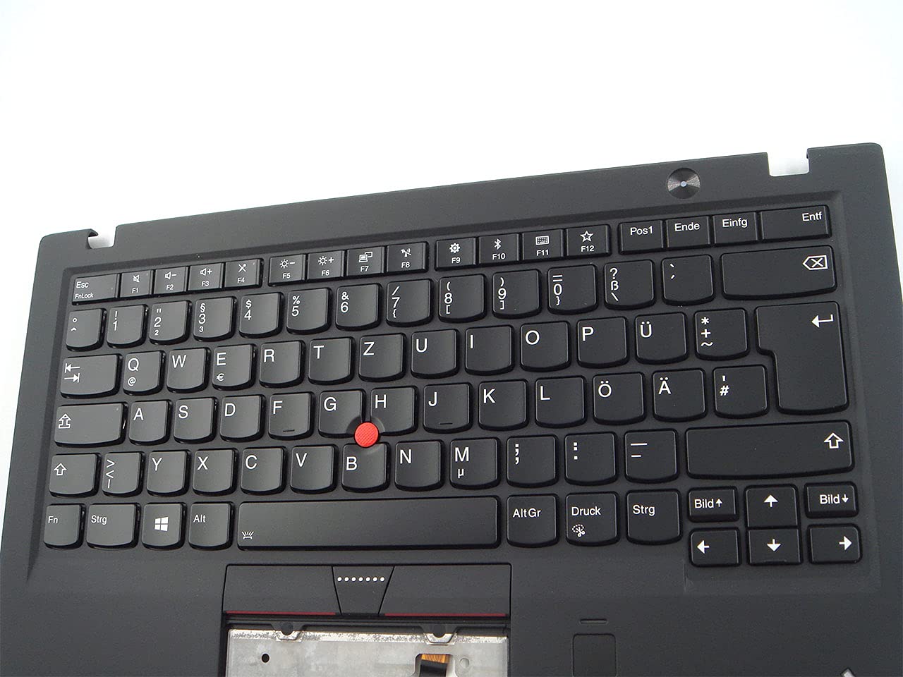 Original Lenovo ThinkPad X1 Carbon 5th Gen Palmrest Keyboard Bezel with German Backlit Keyboard (01LX513) - Replacement Part for Laptop Repair & Maintenance