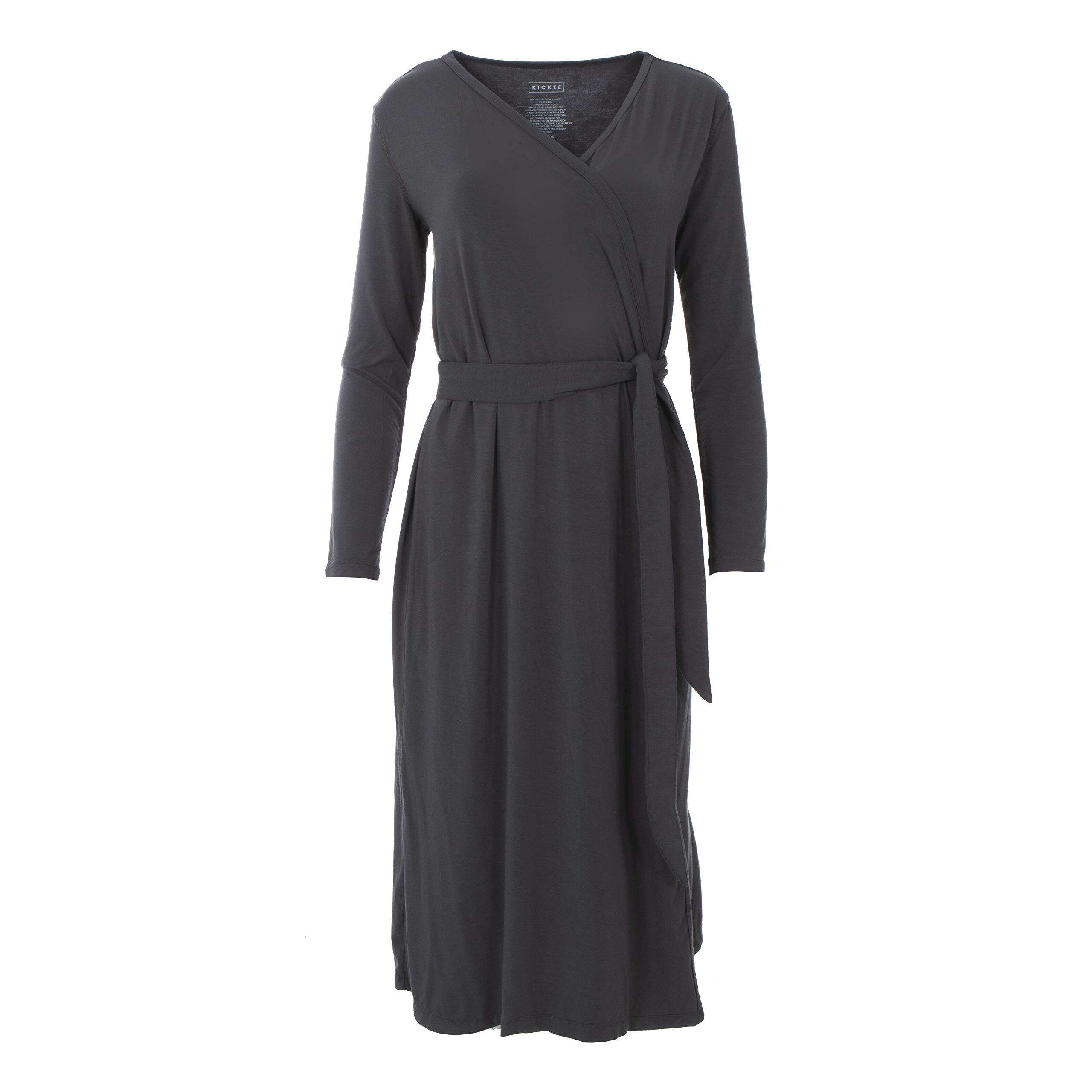 KICKEE Women's Solid Basic Robe - Soft Lounge Robe for Women, Comfortable Bathrobe with Pockets, Perfect for Spa, Relaxing at Home & Travel