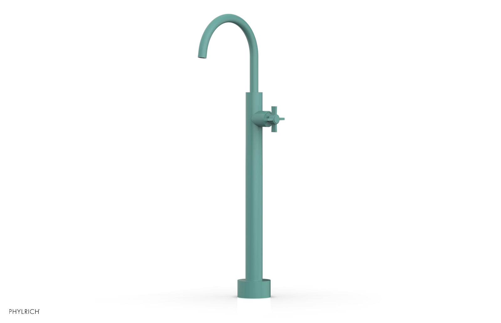 BASIC Low Floor Mount Tub Filler with Cross Handle - D132 44 04 - Perfect for Modern Bathroom Renovations and Spa-Like Showers