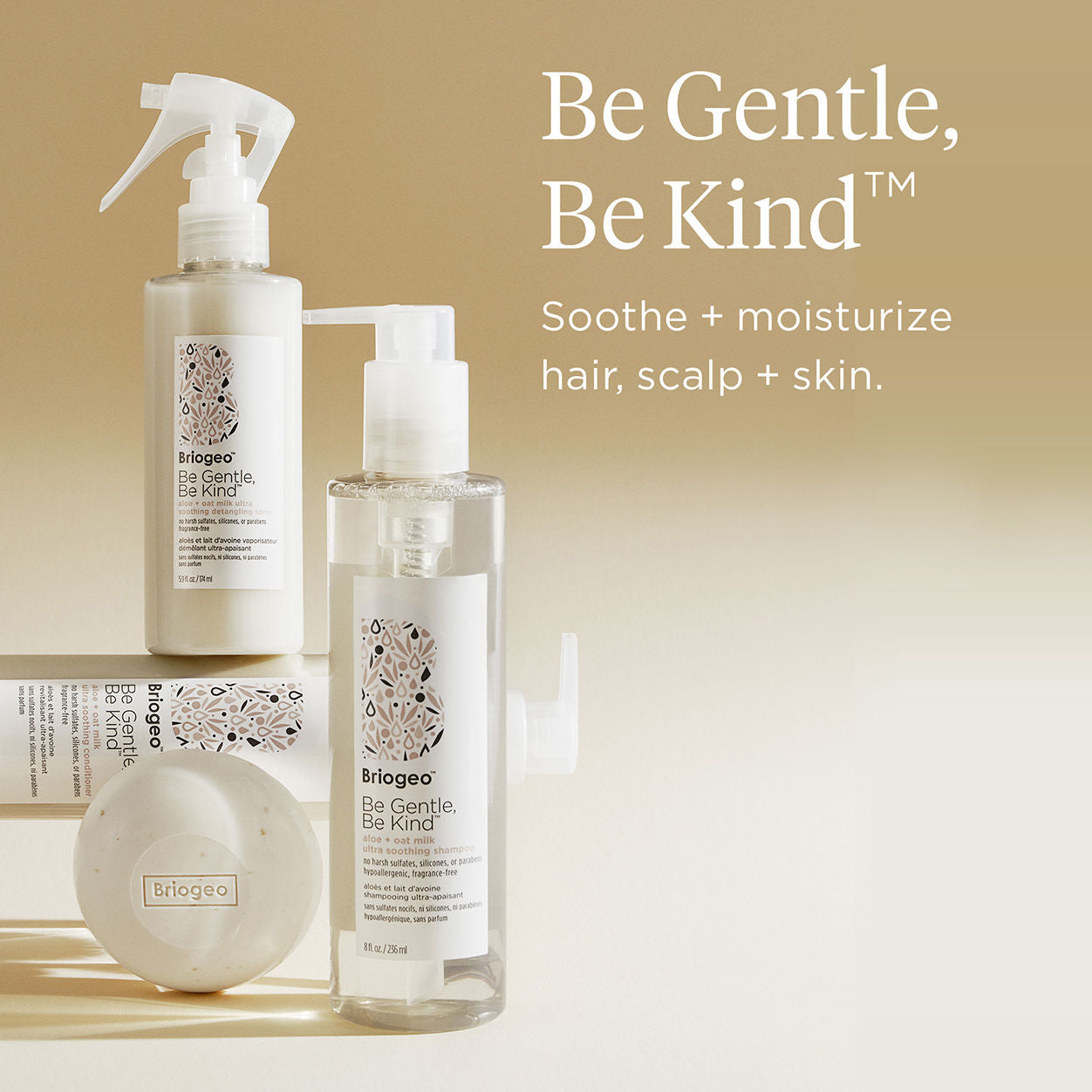 Be Gentle, Be Kind Aloe & Oat Milk Soothing 3-in-1 Cleansing Bar for Sensitive Skin - Gentle Face & Body Wash for Daily Cleansing, Perfect for Dry & Irritated Skin