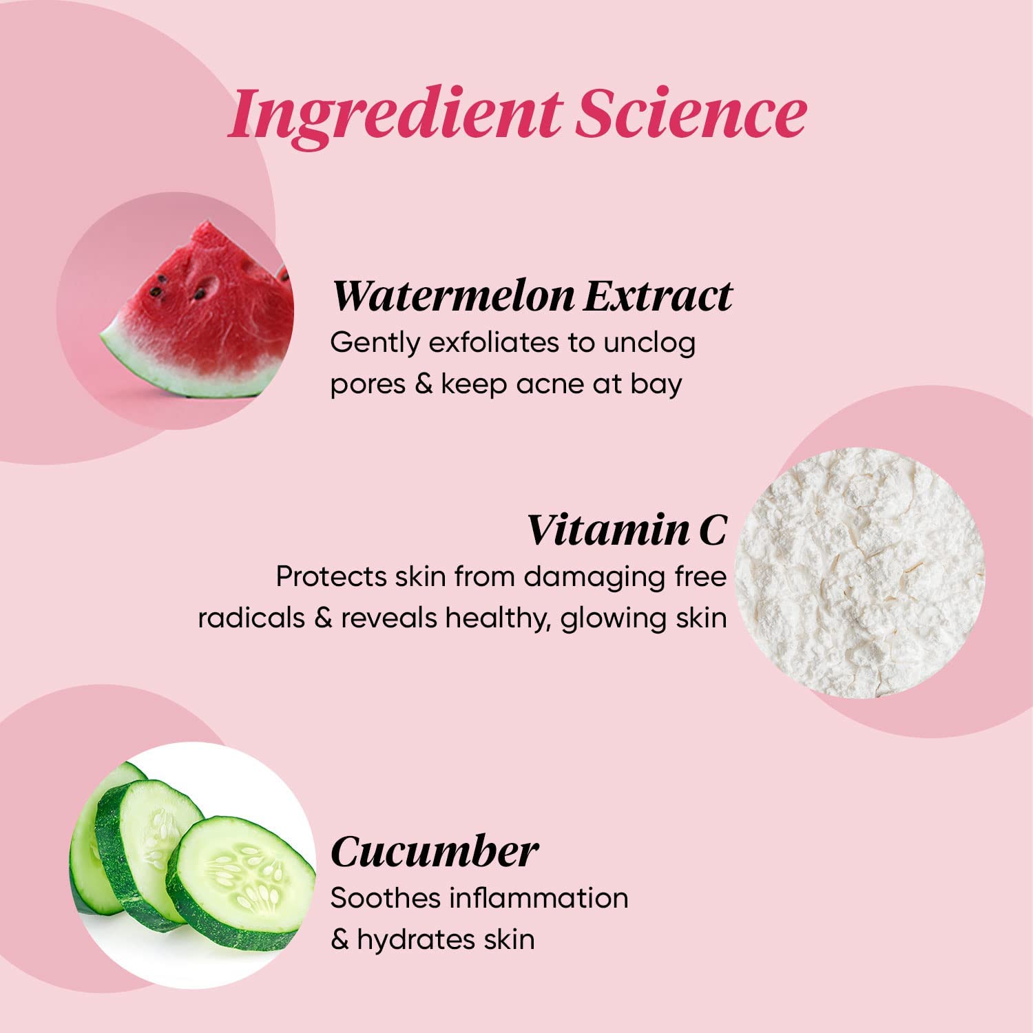 Vitamin C & Cucumber Watermelon Face Wash - Oil Free Cleanser for Glowing Skin | Removes Excess Oil & Dirt | For Combination & Oily Skin | Men & Women | 15ml Travel Size | Perfect for Morning Routine & Post-Workout Refresh