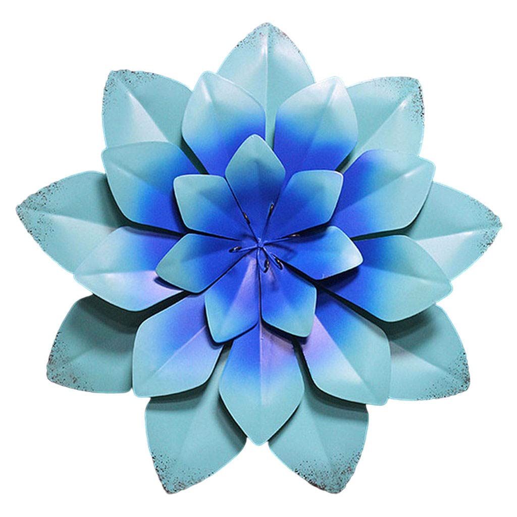 Fenteer Rustic Metal Flower Wall Art - Water Lily Hanging Sculpture for Indoor & Outdoor Decor | Perfect for Garden, Yard, Office, Bedroom & Living Room | Adds Elegance to Home & Workspaces