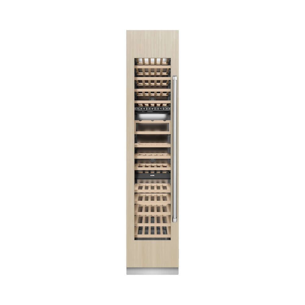 ZLINE 18 Inch 9.0 Cubic Feet Triple Zone 68 Bottle Panel Ready Left Hinge Column Wine Cooler (RBCWVL 18) - Perfect for Home Bars, Wine Cellars & Entertaining Spaces