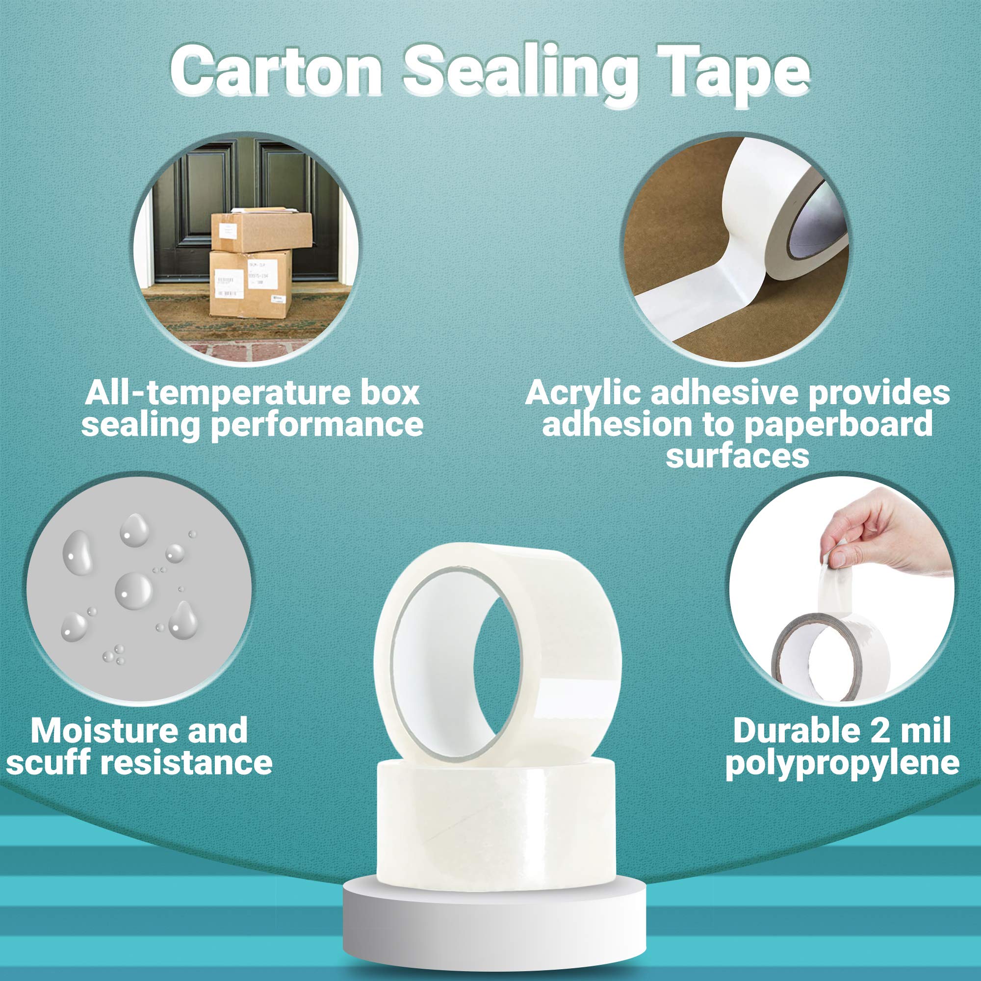 APQ 36 Rolls White Carton Sealing Tape 2