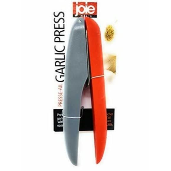Premium Joie Garlic Press - Heavy Duty Stainless Steel Mincer & Crusher with Ergonomic Handle - Grey/Green - Perfect for Cooking, Meal Prep & Kitchen Essentials