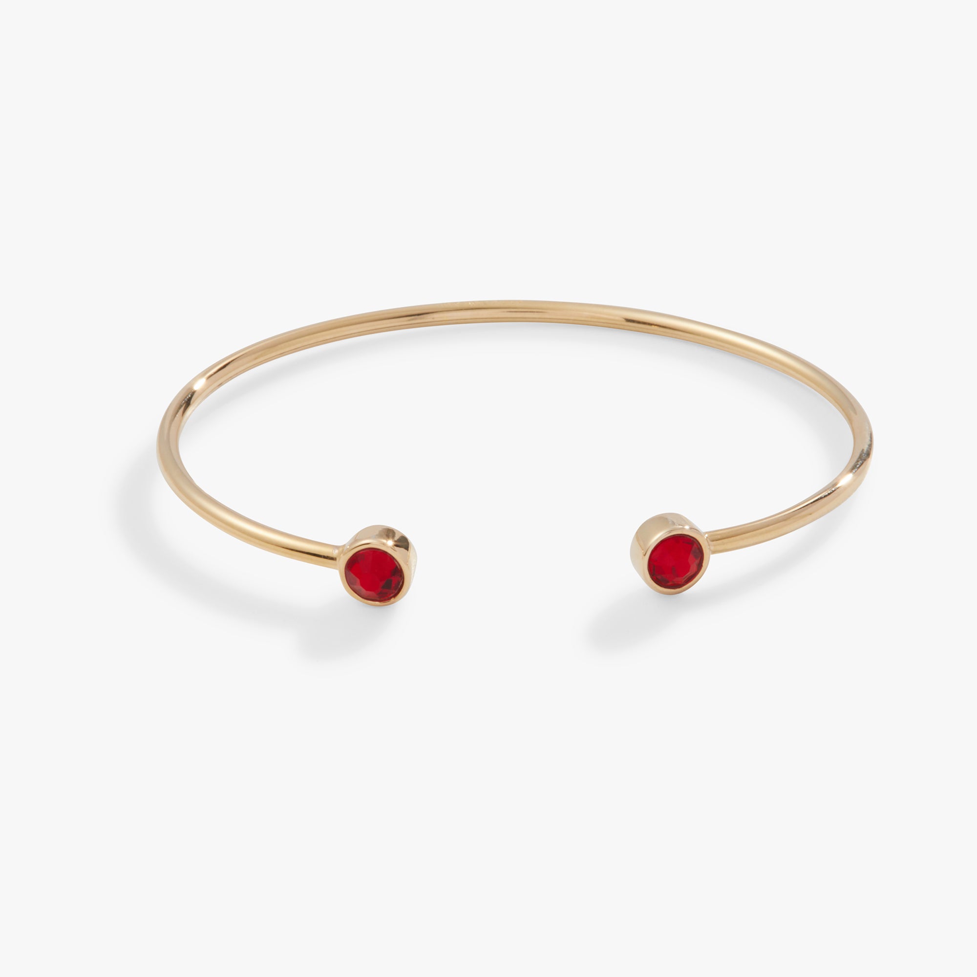 Elegant Flex Cuff Bracelet with Genuine Ruby Stone - Adjustable Bangle for Women - Perfect for Parties, Weddings & Everyday Wear