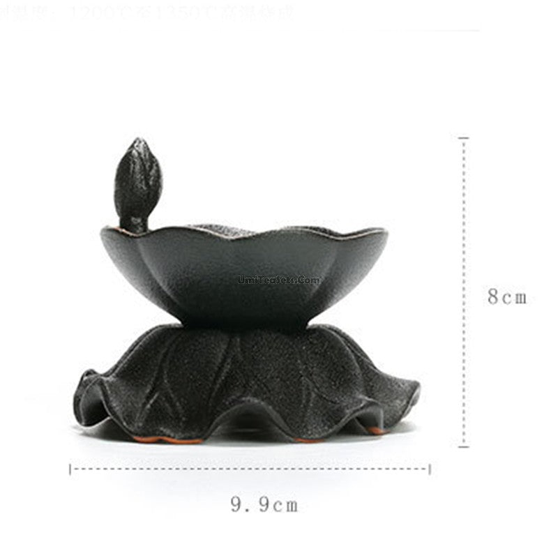 Vintage Coarse Pottery Tea Strainer with Holder - Handmade Ceramic Tea Infuser for Loose Leaf Tea - Perfect for Tea Lovers, Home Brewing & Gift Giving