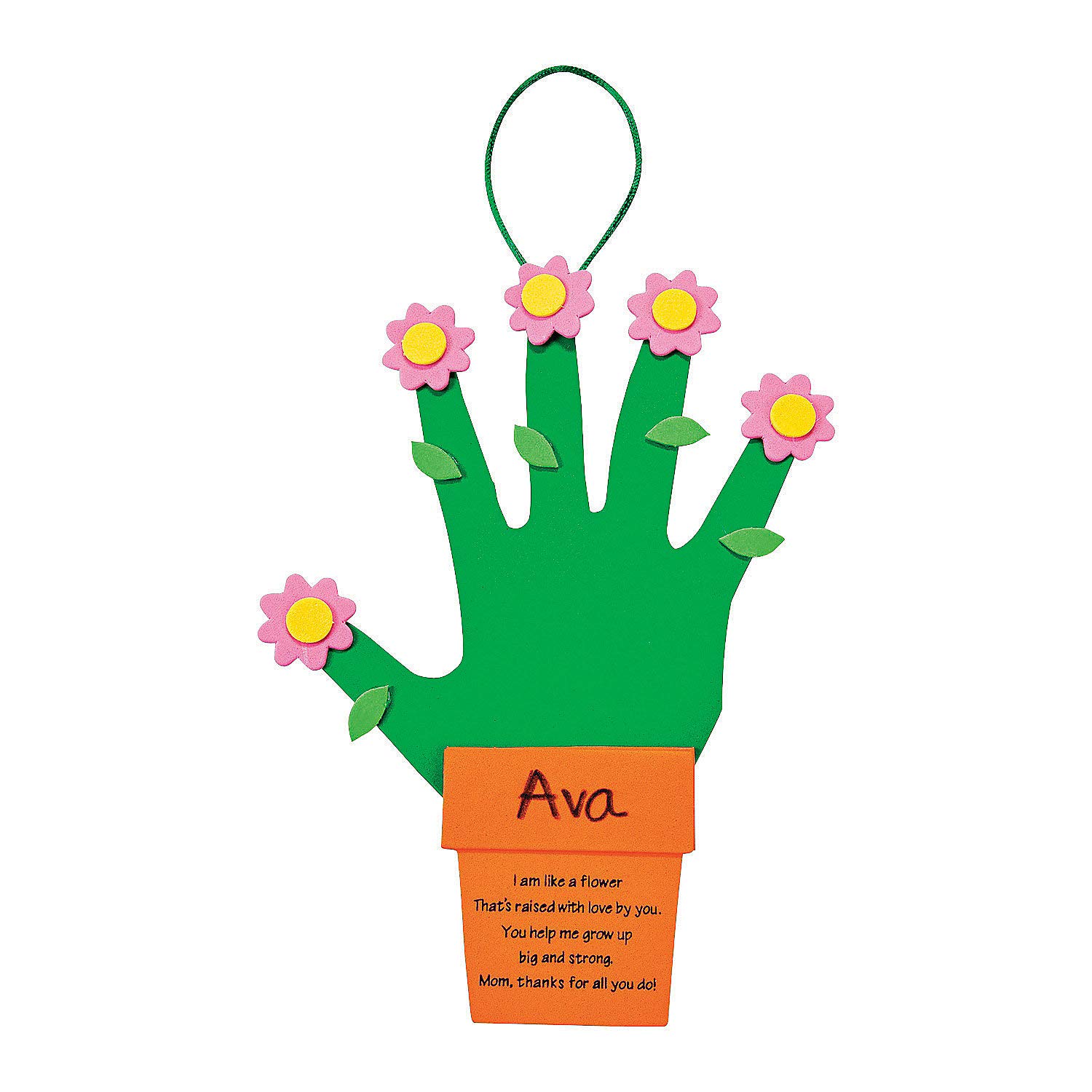 DIY Handprint Flower Craft Kit for Kids - Make 12 Personalized Mother's Day Gifts - Perfect for Preschool Art Projects & Family Keepsakes