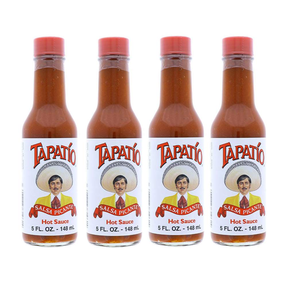 Tapatio Hot Sauce Original 5 oz Glass Bottles (Pack of 4) - Authentic Mexican Salsa Picante - Perfect for Tacos, Nachos, Eggs & More