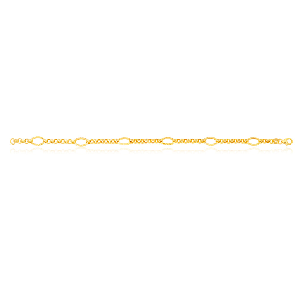 9ct Yellow Gold Belcher Chain Bracelet 19cm - Elegant Jewelry for Women, Perfect for Everyday Wear & Special Occasions
