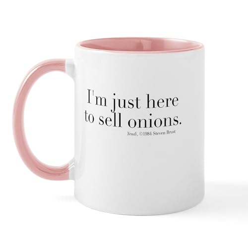 White/Pink Inside - Just Here To Sell Onions Klava Mug