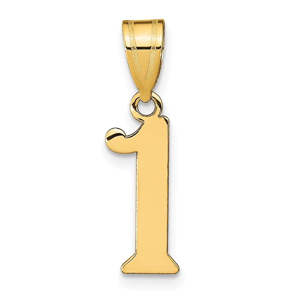 14K Yellow Gold Polished Number Pendant Necklace for Women - Elegant Fine Jewelry Gift for Birthday, Anniversary & Everyday Wear