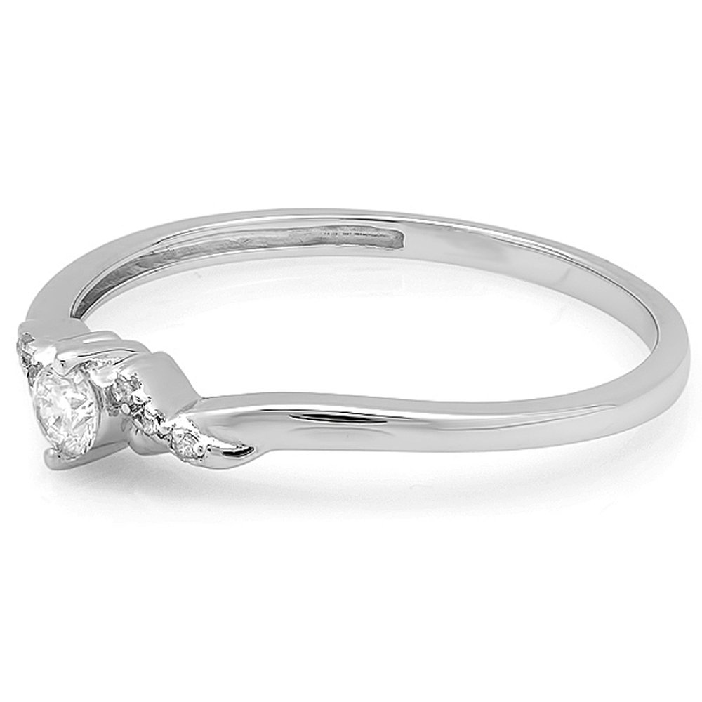0.18 Carat 14K Solid Gold Round Diamond Engagement Ring for Women - Dazzlingrock Collection | Bridal, Promise, Anniversary Gift for Her | Perfect for Proposals, Weddings & Special Occasions