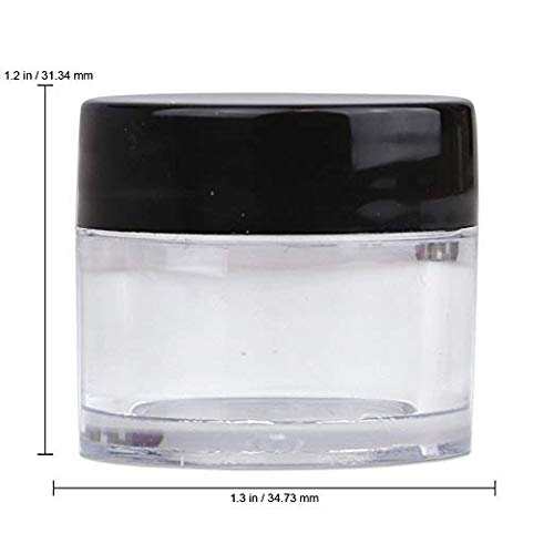 Beauticom 7 Gram / 7 ML Thick Wall Round Leak Proof Clear Acrylic Jars with Black Lids - 72 Pieces Set for Beauty Creams, Cosmetics, Salves & Scrubs - Ideal for DIY Skincare, Travel Toiletries & Professional Salon Use