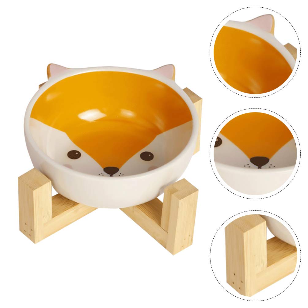 Elevated Ceramic Pet Bowl Set - Raised Cat & Dog Feeder Dish for Healthy Eating