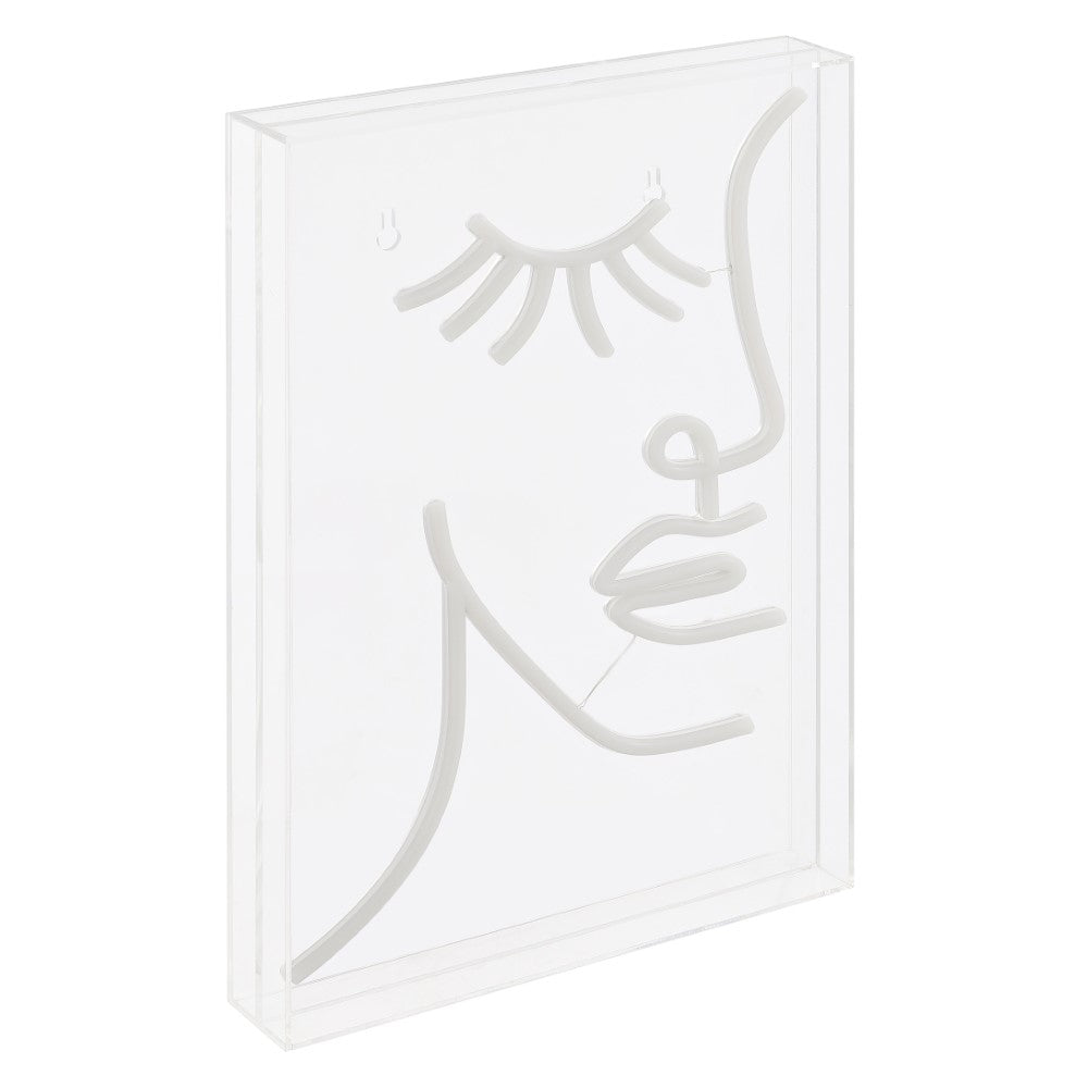 Contemporary Glam Half Face Acrylic Box USB LED Neon Light - Perfect for Bedroom Decor, Bar Signs, and Wedding Party Lighting