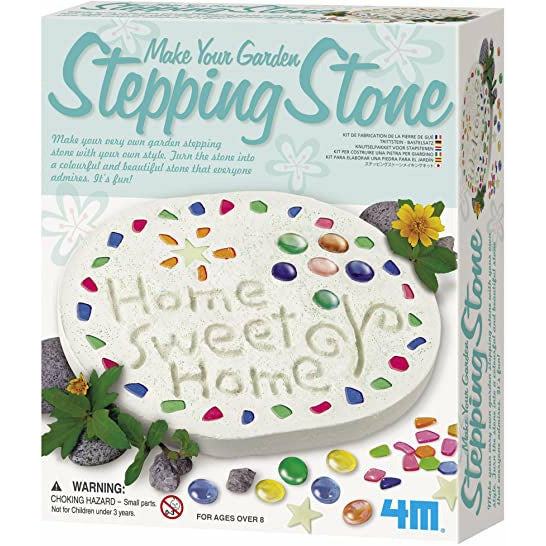 4M DIY Garden Stepping Stone Kit - Create Beautiful Walkway Stones for Kids & Adults - Perfect for Backyard, Pathway & Flower Bed Decor (Arts & Crafts Project)