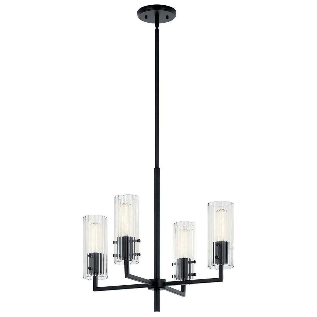Velestino 20.5 Inch 4-Light Modern Crystal Chandelier for Dining Room, Living Room & Bedroom - Elegant Ceiling Lighting Fixture for Home Decor