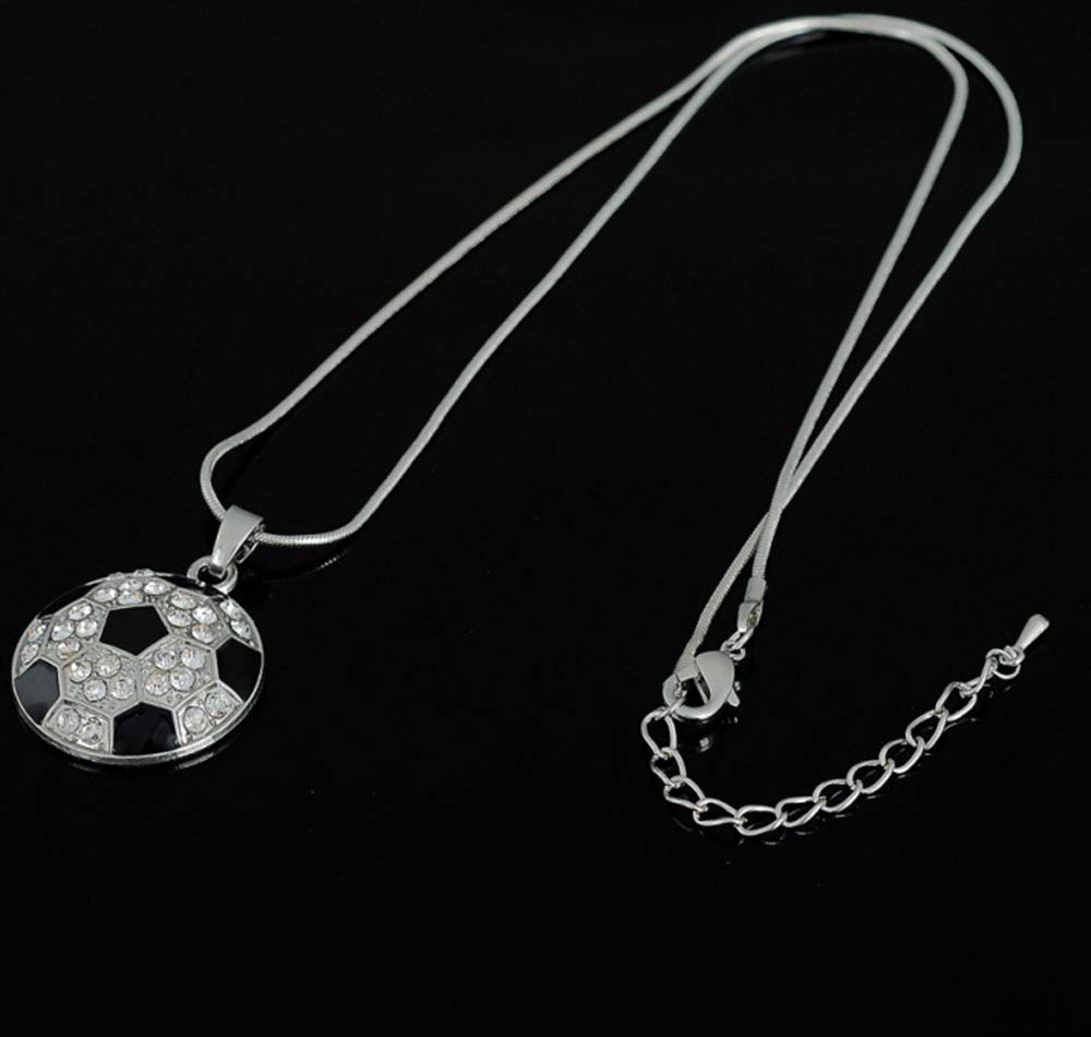 BANCHELLE Soccer Pendant Necklace for Women & Men - Stainless Steel Sports Fan Jewelry Gift for Soccer Players, Coaches, Fans - Perfect for Games, Training, and Everyday Wear
