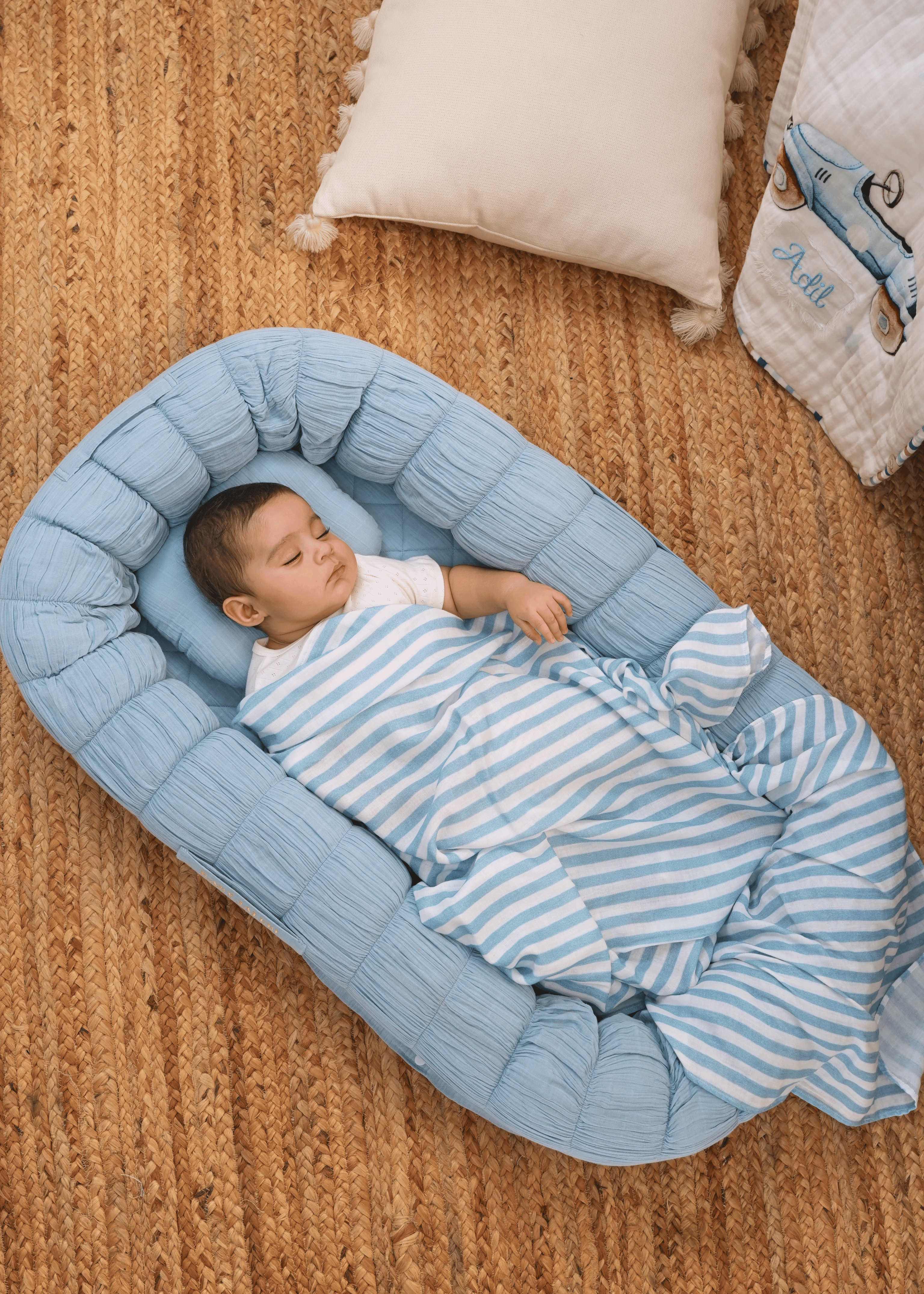 Sleep Cloud Blue Baby Blanket - Ultra Soft Roadster Blanket for Newborns & Toddlers - Perfect for Nursery, Stroller, and Bedtime Comfort