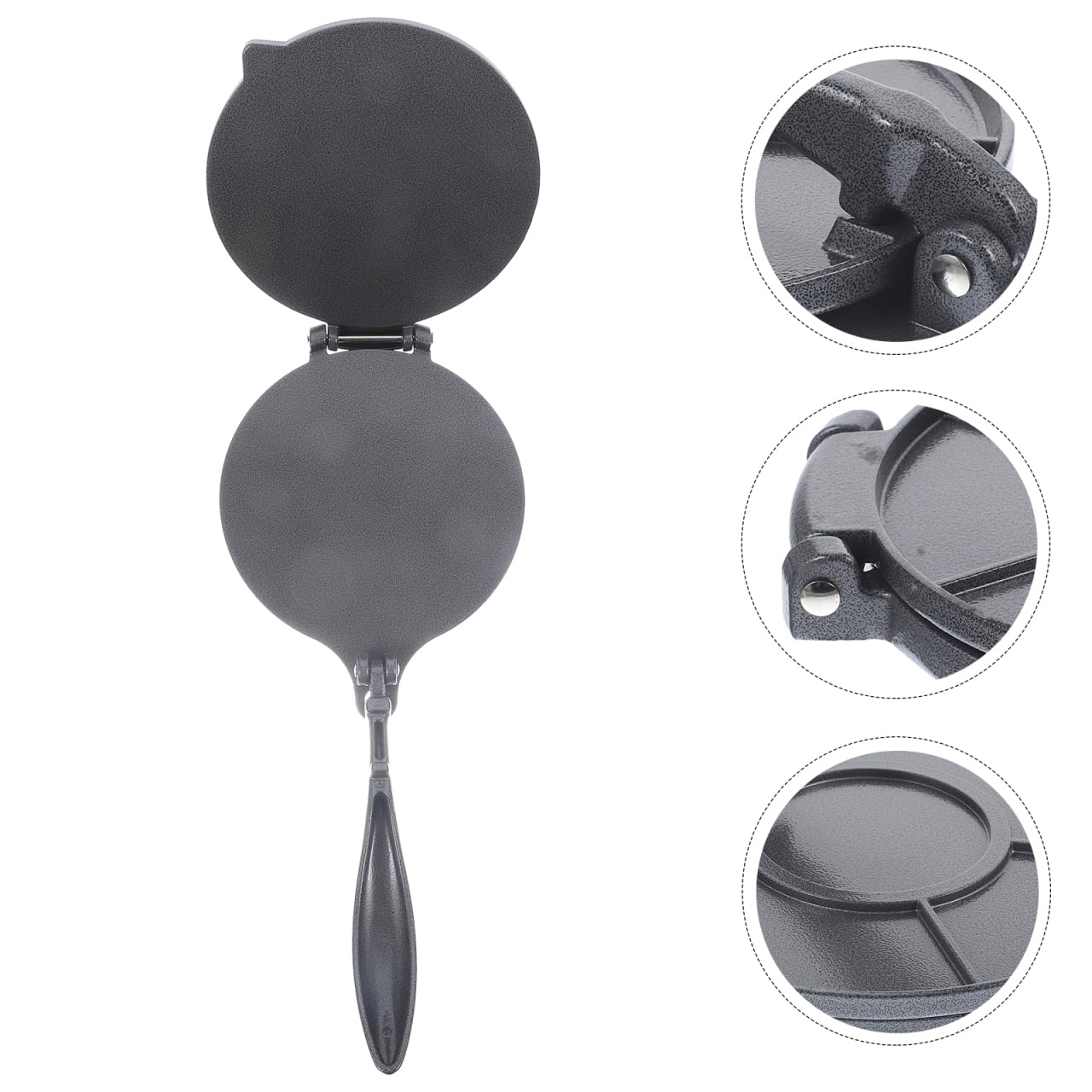 8 Inch Folding Aluminum Tortilla Press - Dough Press for Quesadillas, Empanadas, Roti & Pie - Grey - Perfect for Home Cooking, Baking & Mexican Cuisine