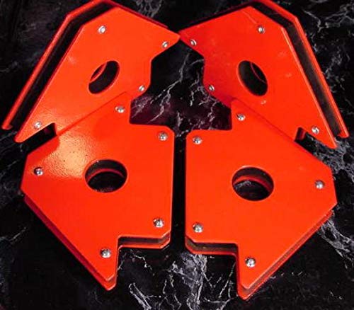 4-Piece Magnetic Welding Holder Set - 6 Inch Hands-Free Arrow Weld Clamps with 3 Adjustable Angles for Metal Fabrication, DIY Projects & Automotive Repair