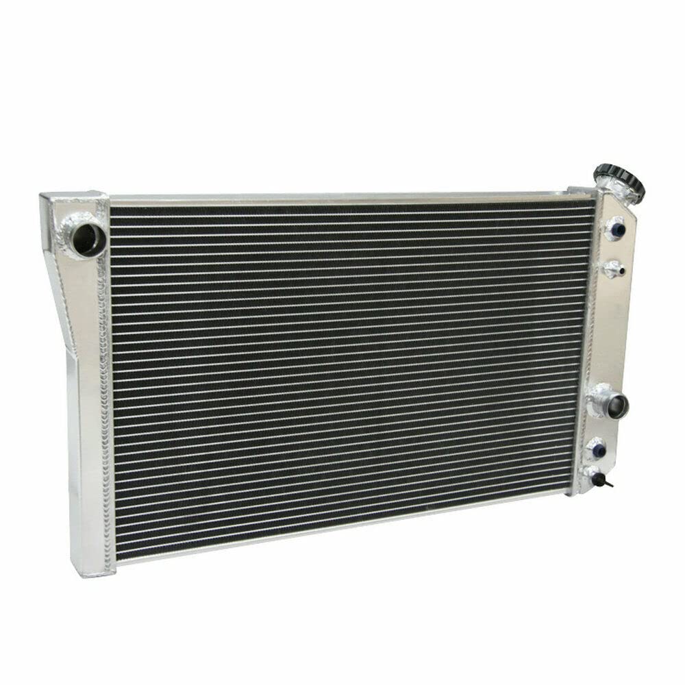 High-Performance 4-Row Aluminum Radiator for 1982-2002 Chevy S10 S-10 Blazer L4 V6 & 1984-1990 Chevy Corvette 5.7L V8 - All Aluminum Construction with Fan Shroud & Relay Kit - Perfect for Engine Upgrades and Off-Road Adventures