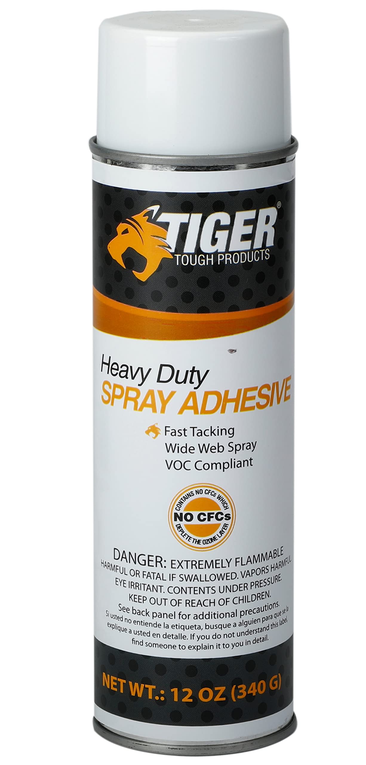 Tiger Tough Fast Tack Heavy Duty Spray Adhesive - 12 Pack | Strong Bonding Glue for Crafts, DIY Projects & Home Repairs | Quick-Drying Spray Adhesive for Wood, Metal, Fabric & More