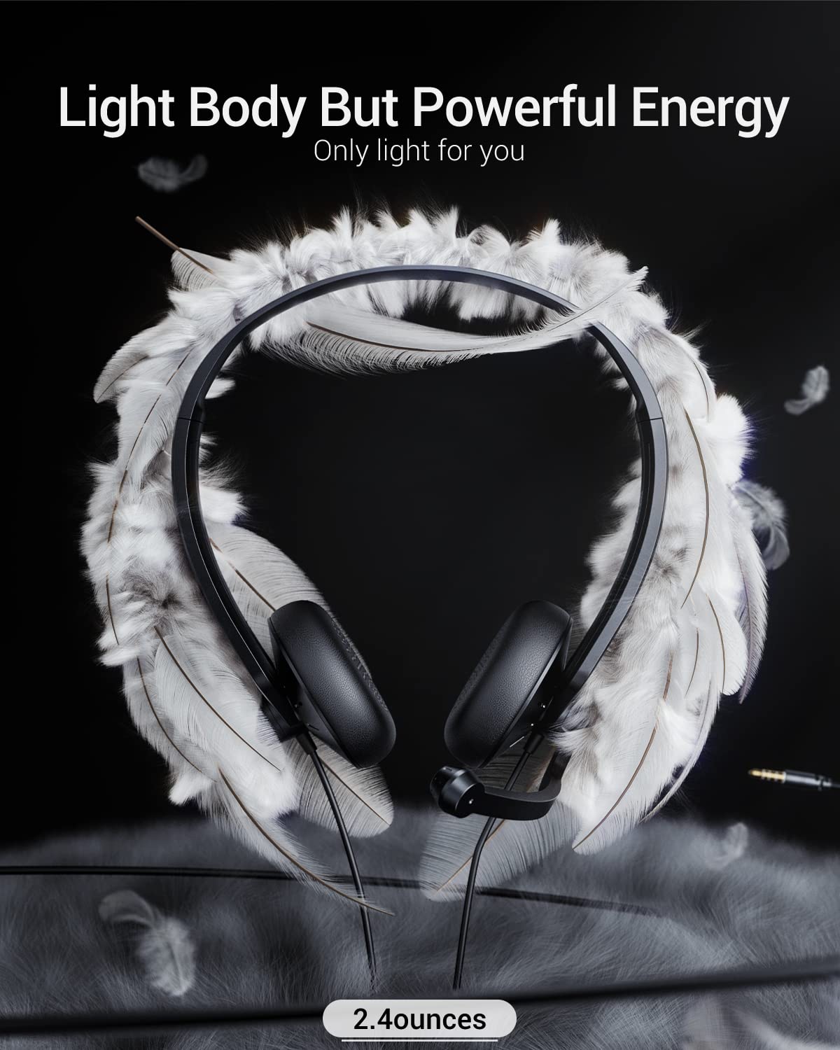 Noise Cancelling Wired Headphones with Mic - 3.5mm On-Ear Computer Headset for PC, Laptop, Home Office, Online Classes, Skype & Zoom Meetings | Lightweight & Comfortable for Gaming, Work & Remote Learning