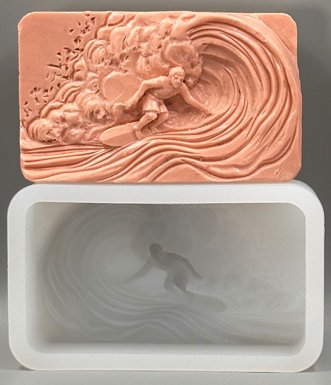 Surfer Silicone Mold for Soap, Plaster, Wax, Resin, Clay, Cake & Chocolate - DIY Crafting, Baking & Candle Making Supplies for Home Decor & Gifts