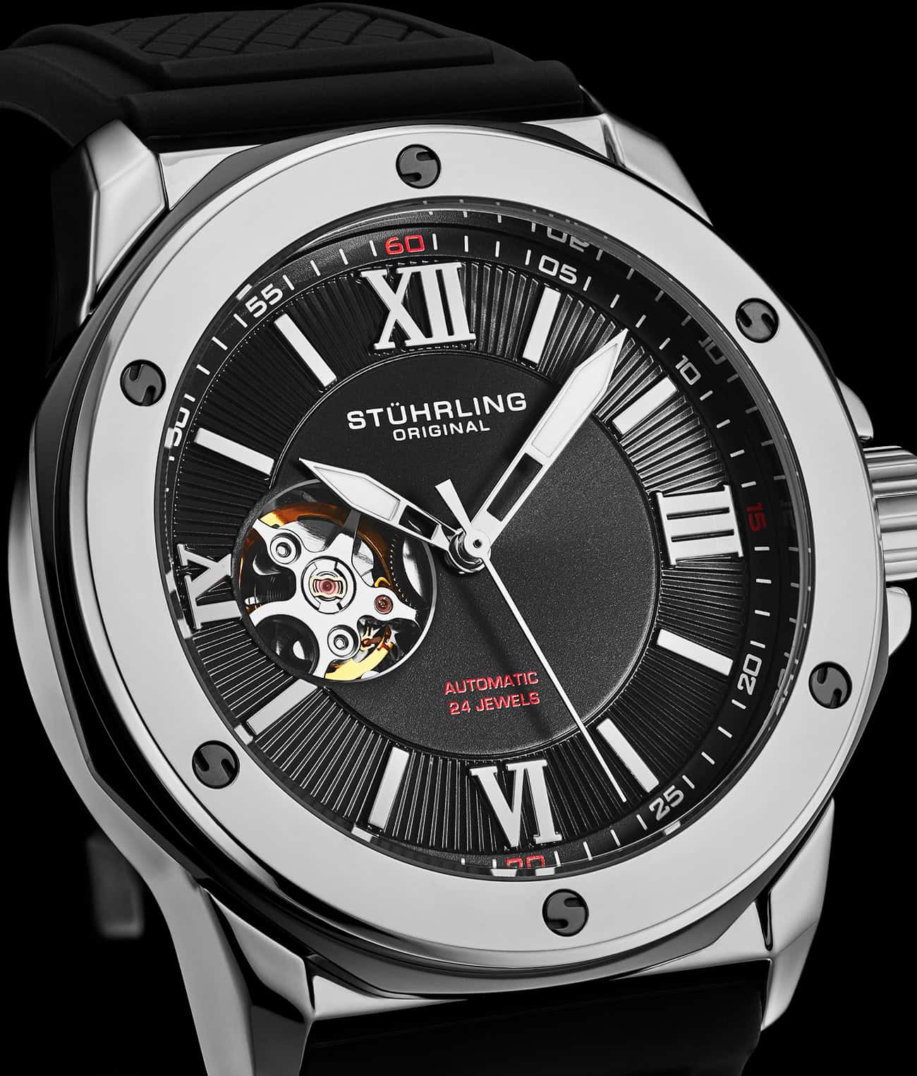 Edwardian Automatic 44mm Skeleton Watch for Men - Luxury Stainless Steel Mechanical Timepiece - Perfect for Business, Formal Events & Gift Giving