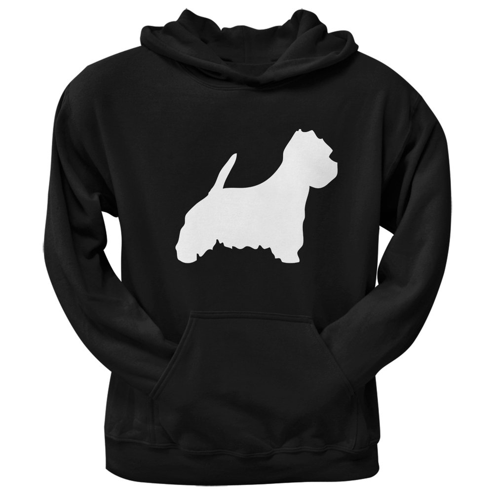 Westie Silhouette Black Adult Pullover Hoodie - Soft Cotton Sweatshirt for Men & Women - Casual Streetwear for Dog Lovers, Outdoor Activities & Everyday Comfort