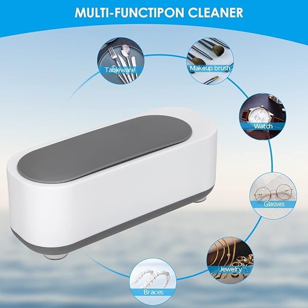 Zorzel Professional 45KHz Ultrasonic Jewelry Cleaner for Glasses, Watches, Rings & Dentures - Fast One-Touch Sonic Cleaning Machine for Home & Jewelry Store Use