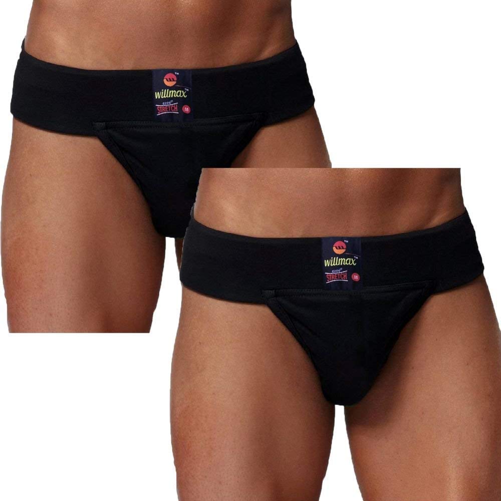 WMX Gym Cotton Athletic Support Briefs with Cup Pocket - 2 Pack for Men's Workout & Sports Comfort