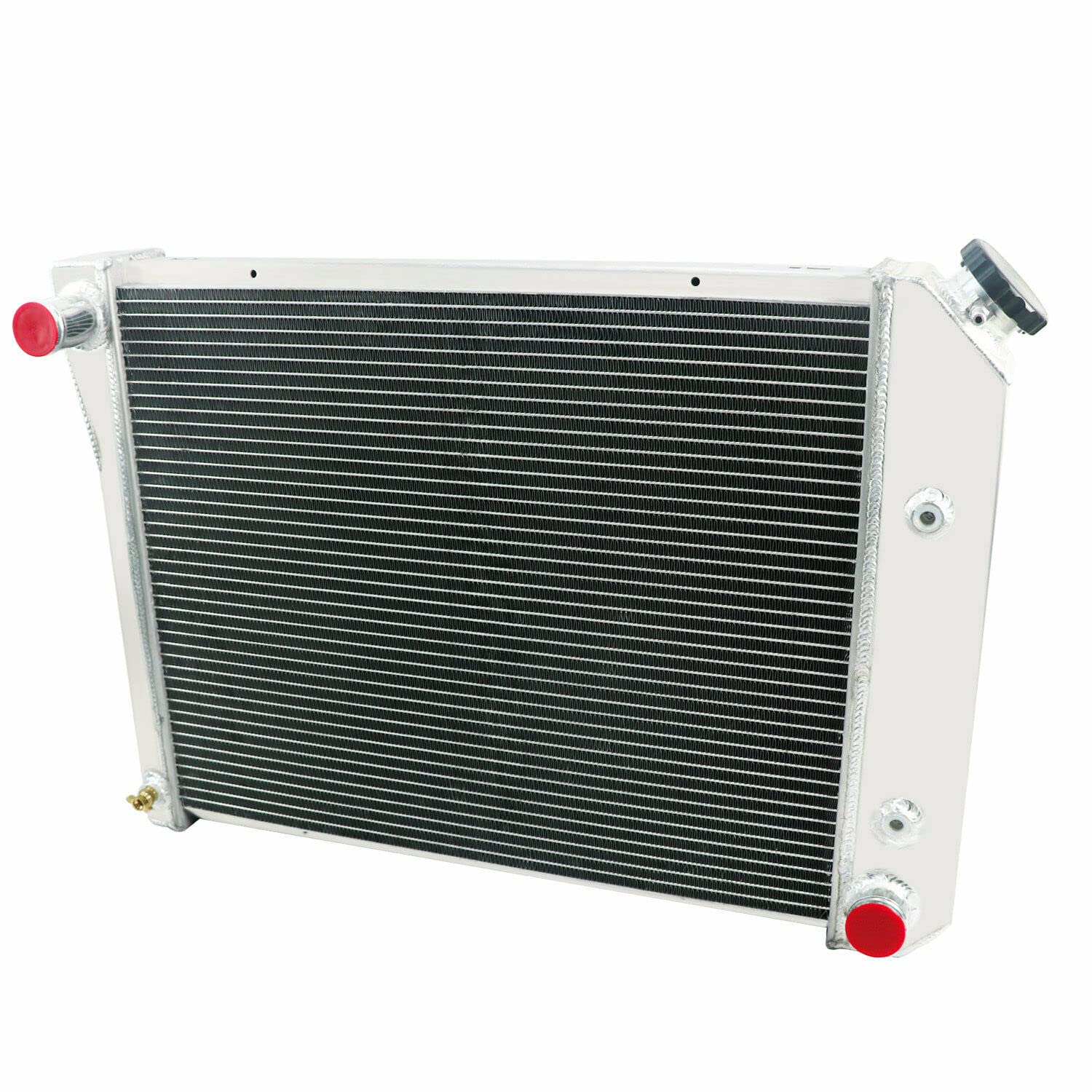 High-Performance All-Aluminum Radiator for 1968-1988 Chevy Chevelle, Impala, Caprice, Camaro, El Camino, Malibu & 1984-1987 Buick Skylark, LeSabre & 1968-1987 Pontiac LeMans, Ventura - 3 Row Radiator with Shroud & Fan Relay - Perfect for Classic Car Restoration & Hot Rod Upgrades