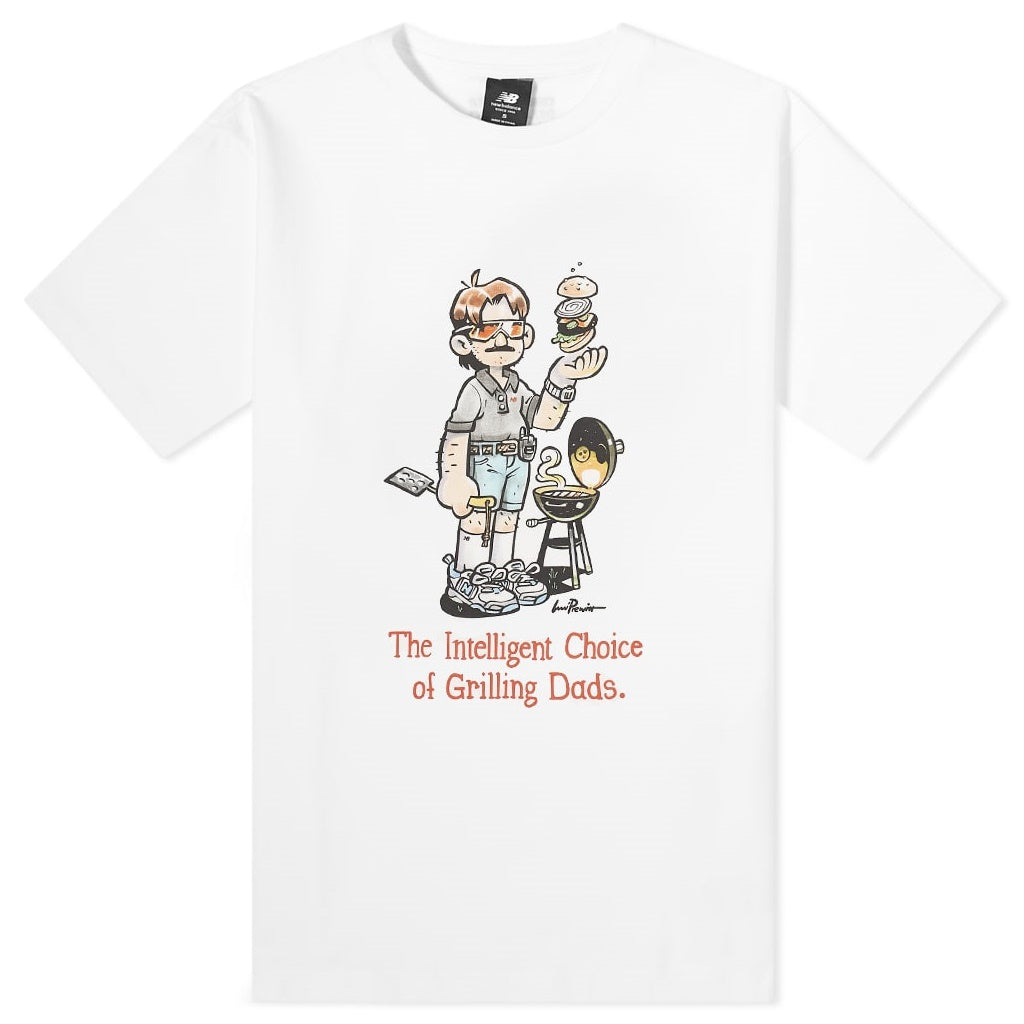 New Balance Men's Levitzo Dad T-Shirt - White (MT11522 WT) | Casual Comfort Fit for Everyday Wear & Street Style