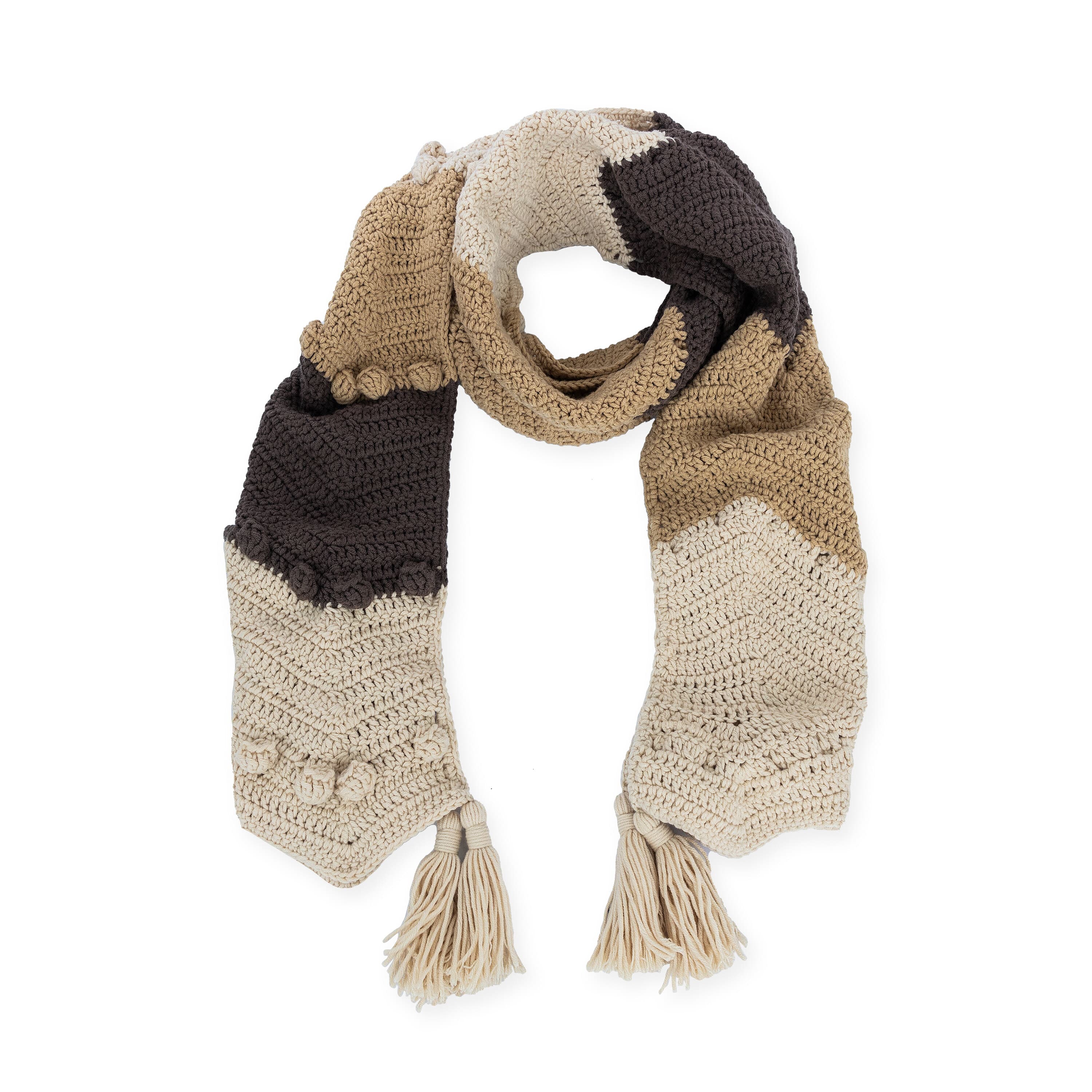 Haven Cozy Scarf - Hand Crochet Neutral Multi-Color Winter Wrap - Perfect for Cold Weather, Outdoors & Gift Giving