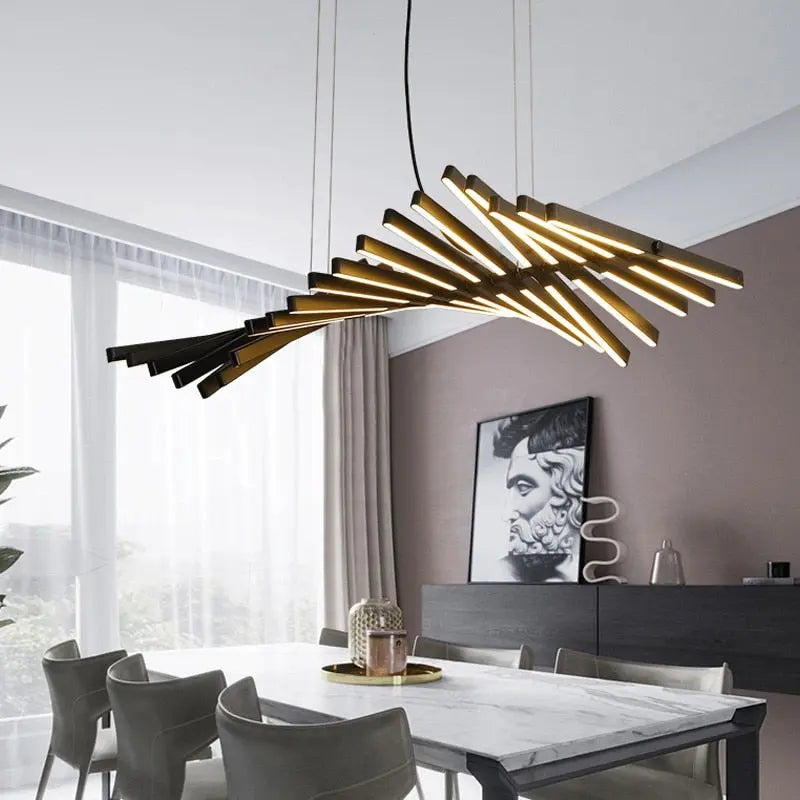 Modern LED Chandelier with Remote Control - Dimmable Crystal Ceiling Light Fixture for Dining Room, Bedroom, Living Room & Foyer Decor