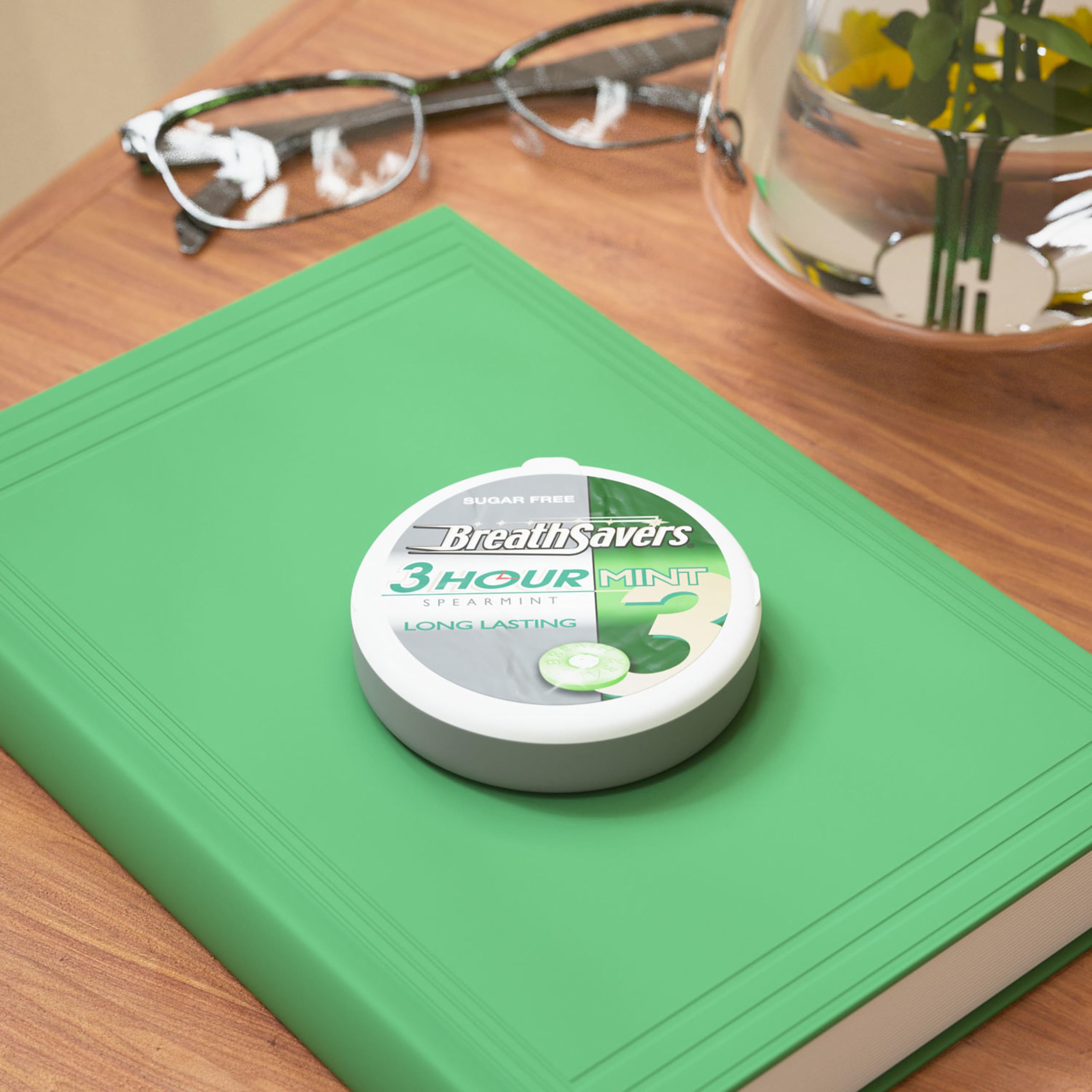BREATH SAVERS Sugar Free Spearmint Breath Mints in Portable Tins - 1.27oz (8 Count Pack) | Fresh Breath Solution for Work, Travel & After Meals