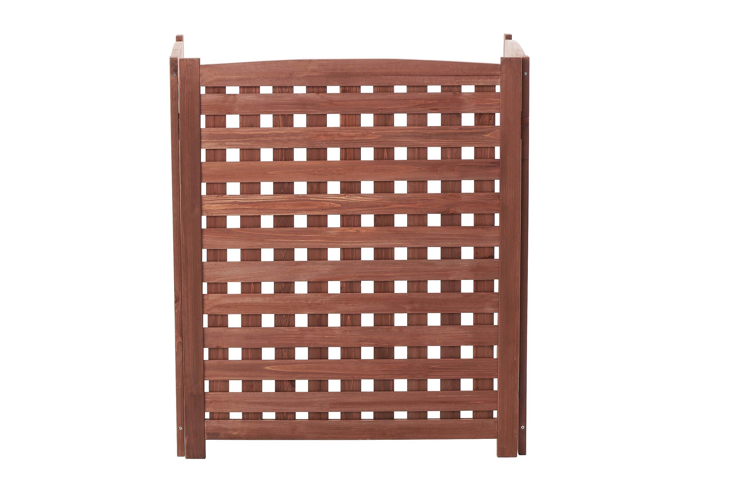 Knocbel Solid Wood Privacy Screen - Decorative Fence for AC Units, Trash Cans, Patio & Garden | Flower Bed Border & Animal Barrier | Easy Assembly (Brown) | Perfect for Outdoor Privacy & Yard Decoration
