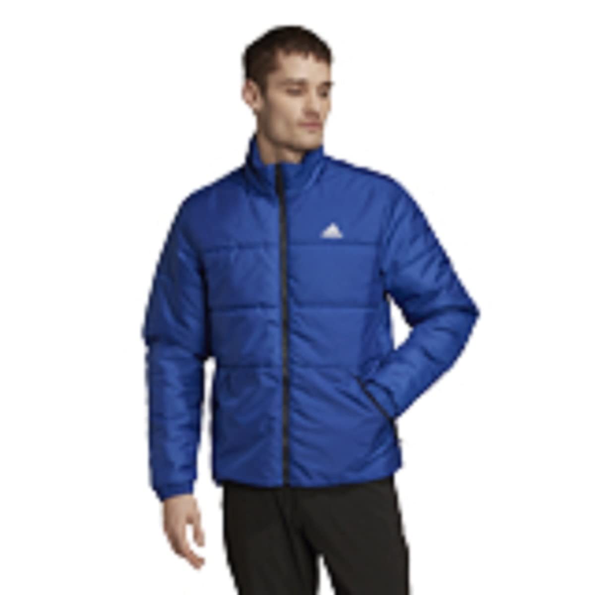 Adidas Men's Basic Stripes Insulated Jacket - Lightweight Warm Winter Coat for Outdoor Sports & Casual Wear