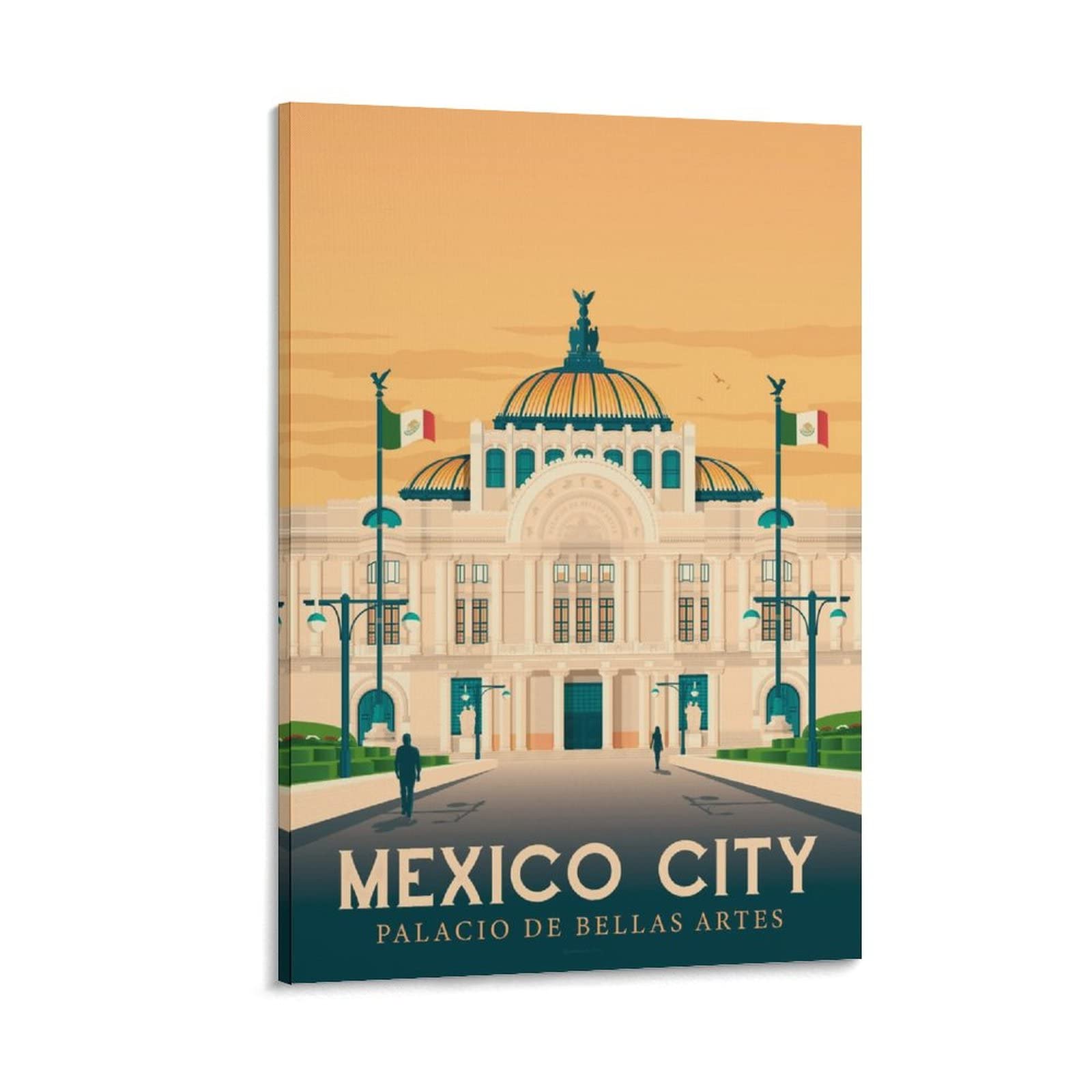 Vintage Mexico City Travel Castle Art Posters - Modern Canvas Wall Art Prints for Living Room, Office, Bedroom Decor - Unique Home Wall Decor Gifts for Travel Lovers & Art Enthusiasts - Perfect for Housewarming, Birthday & Holiday Presents