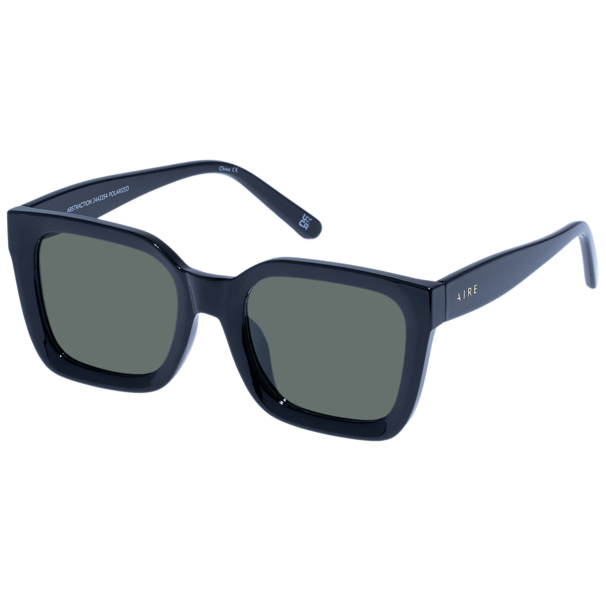 Aire Abstraction Black Sunglasses for Men & Women - UV Protection Polarized Shades for Outdoor Activities, Driving, Beach & Travel