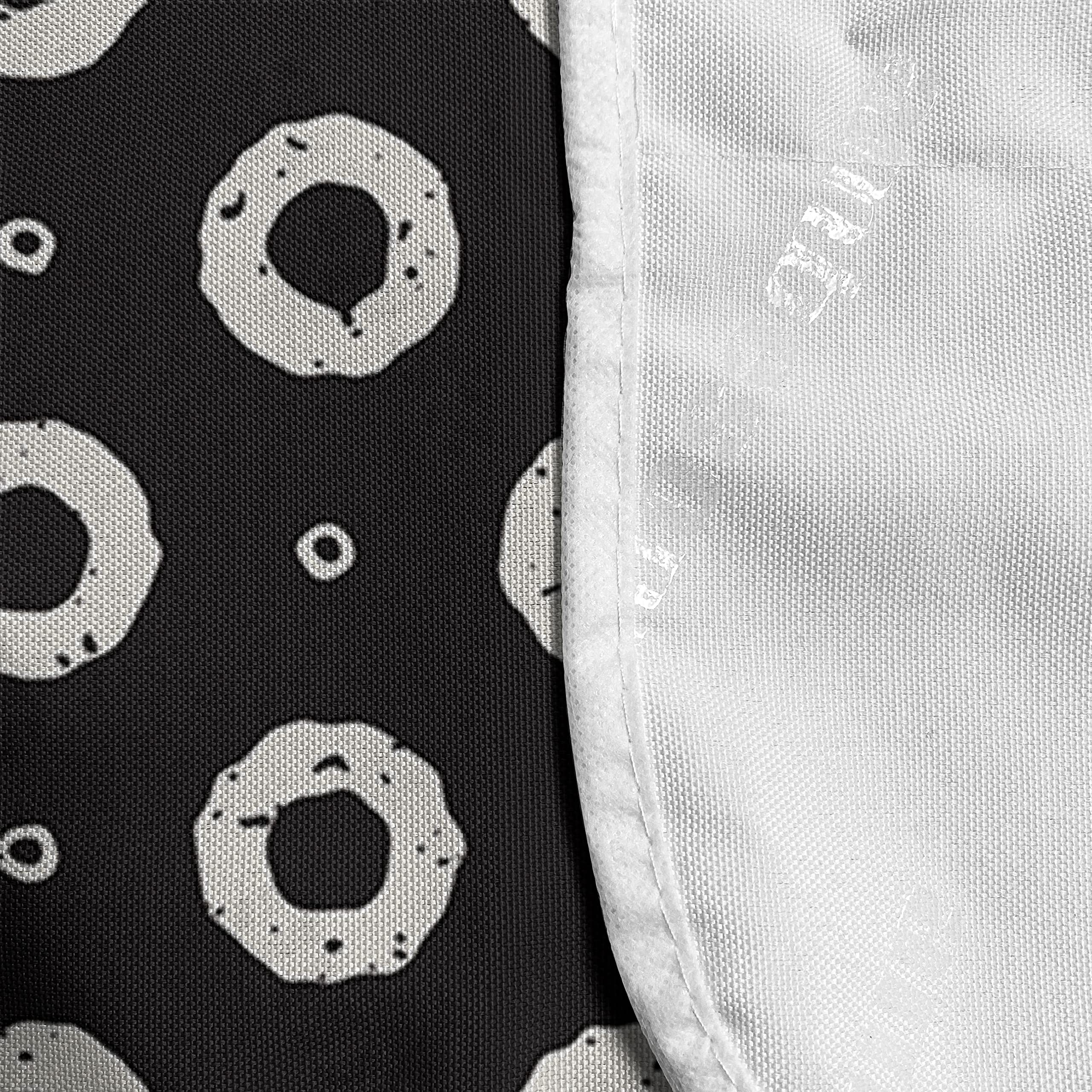 Ambesonne Black and White Microwave Cover - Hand-Painted Geometric Donut Pattern, Water-Resistant Kitchen Organizer with Pockets, 36